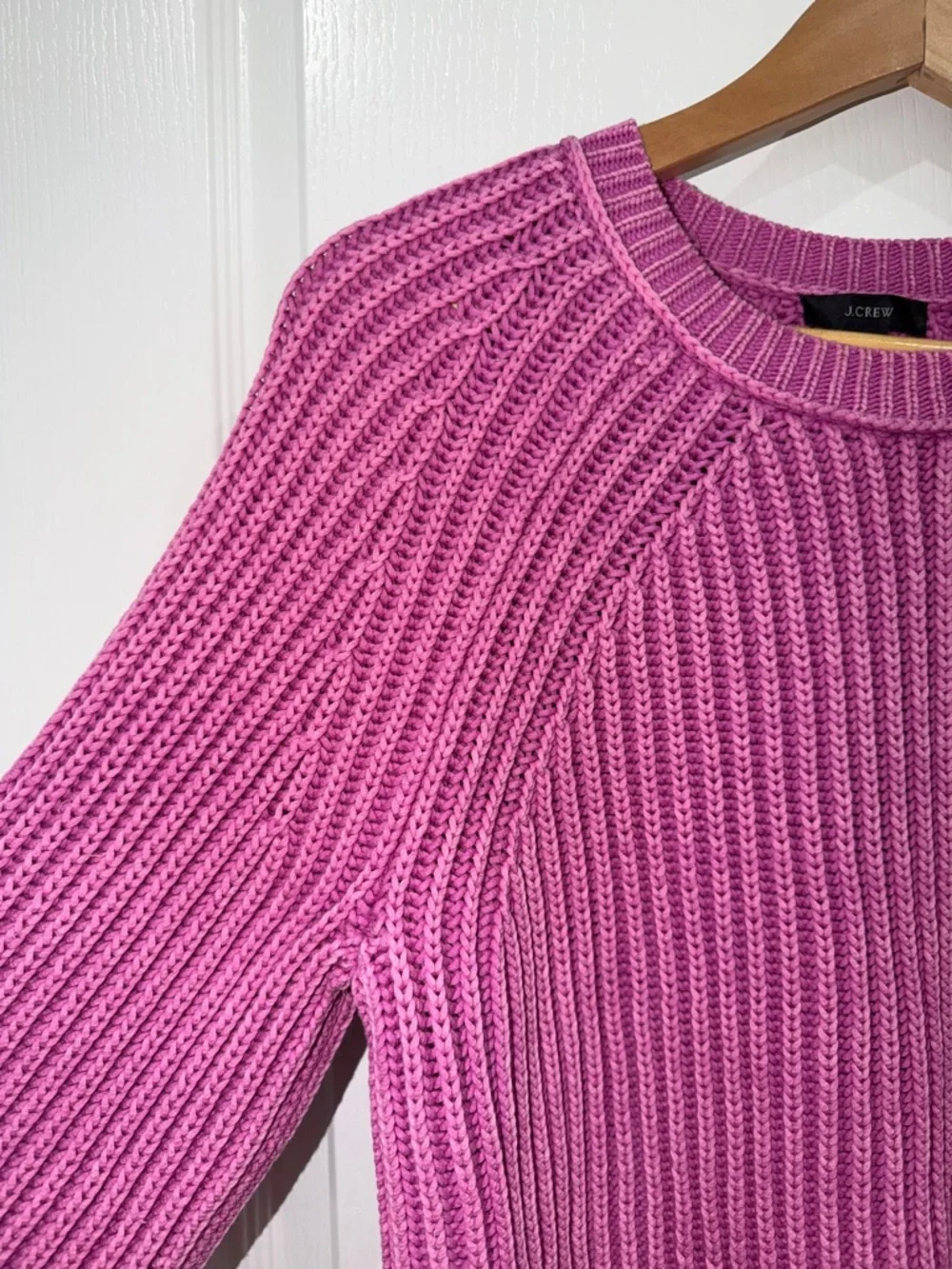 J. Crew purple dyed Ribbed Crewneck Sweater size small cable knit